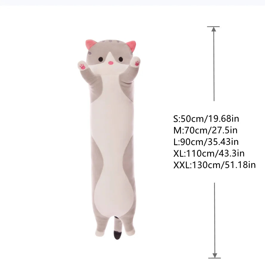 Soft Long Cat Plush Toys Office Nap Pillow Bed Sleep Home Decor Doll for Kids Girl Gift