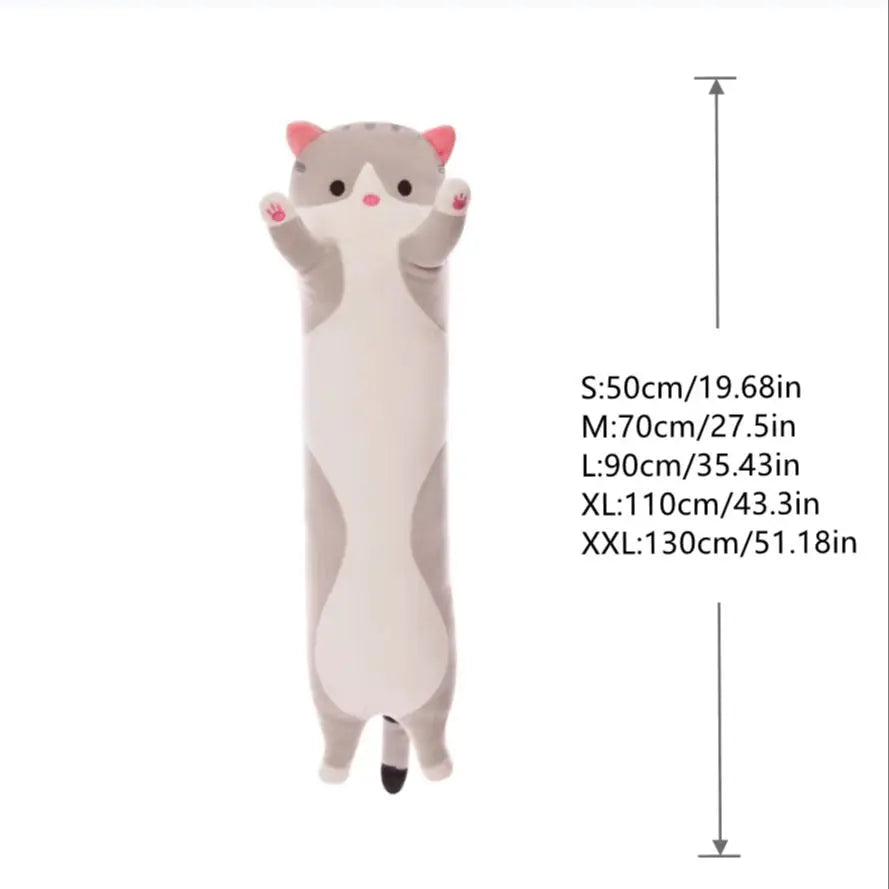 Soft Long Cat Plush Toys Office Nap Pillow Bed Sleep Home Decor Doll for Kids Girl Gift
