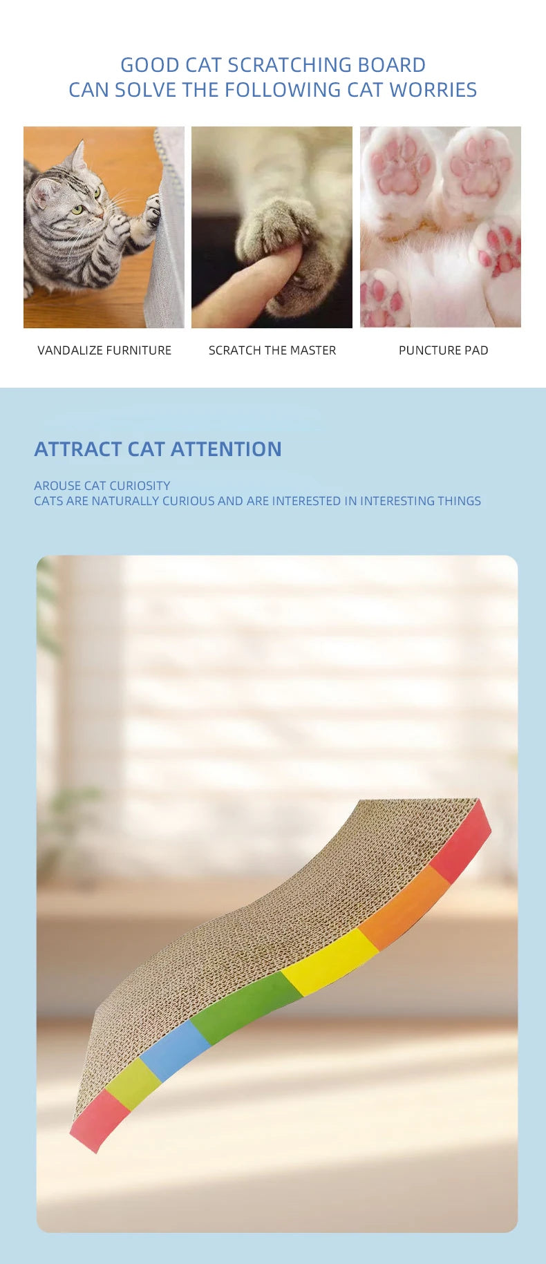 1pc Cat Scratching Board Mat Scraper Claw Paw Toys For Cat Scratcher For Cats Training Grinding Claw Toys Cat Scratch Board