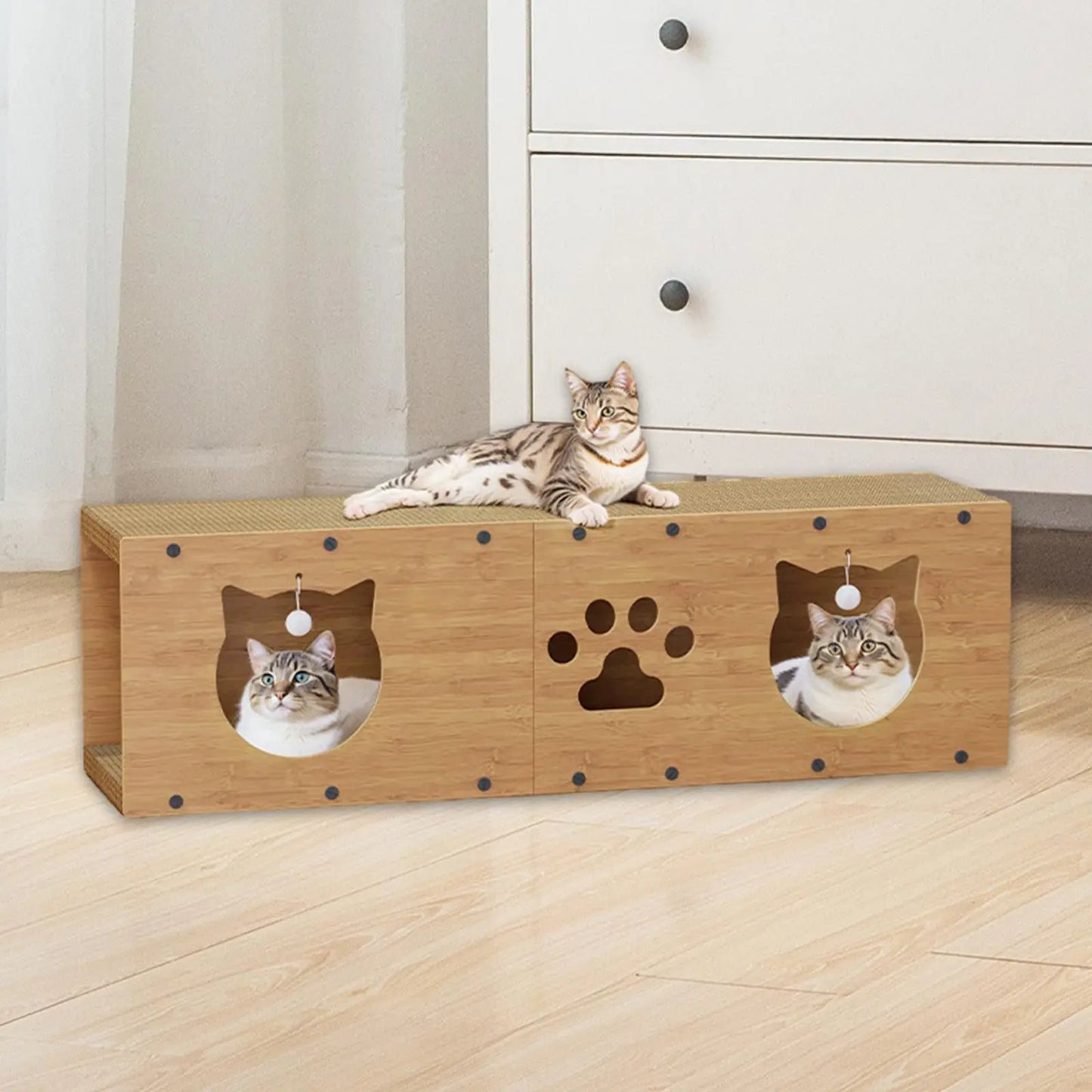 Cat Tunnel Scratcher Furniture Protection for Indoor Cats Interactive Toy