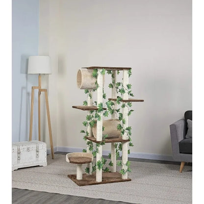 Jungle Forest Leaves Collection Luxury Cat Tree Condo