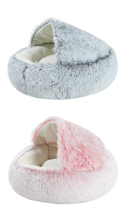 Cat Bed Pet Mattress Warm Soft Plush Pet Bed with Cover Round  Cat Dog  Sleeping Nest Cave for Small Dogs kitten