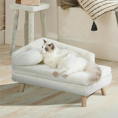 Elevated Plush Chaise Lounge Bed - Solid Wood