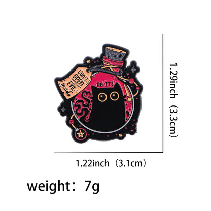 Cute Black Cat Enamel Pin Animal Brooch Pines Lapel Pins Badge on Backpack Clothing Accessories Witch Jewelry Halloween Gifts