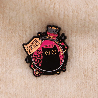 Cute Black Cat Enamel Pin Animal Brooch Pines Lapel Pins Badge on Backpack Clothing Accessories Witch Jewelry Halloween Gifts