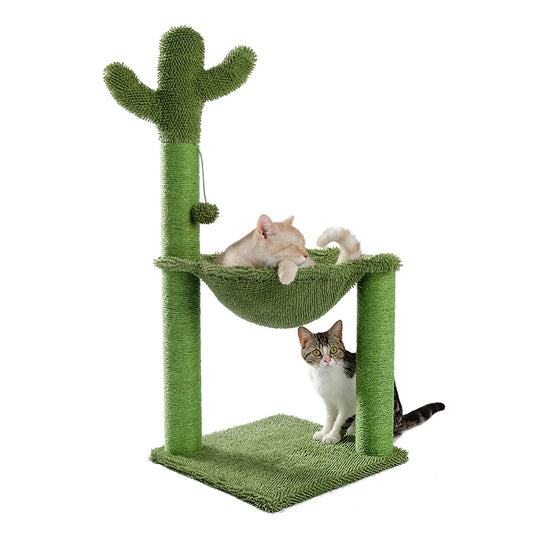 Cactus Cat Tree with Cozy Hammock and Scratcher